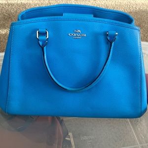 Coach large light blue bag